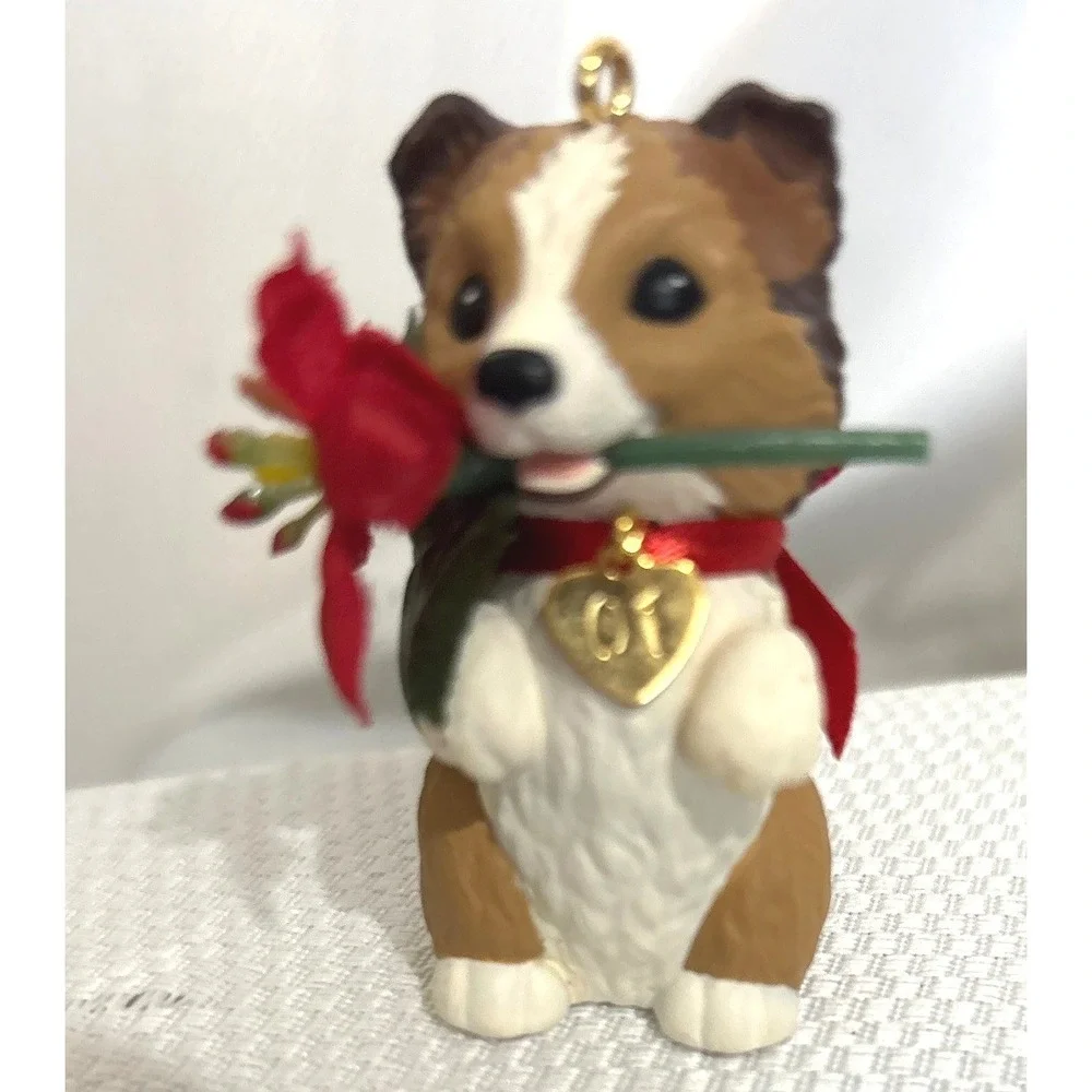 Hallmark Keepsake Puppy Love Ornaments Lot of 4 Dog Breeds 1999-2006 Christmas
